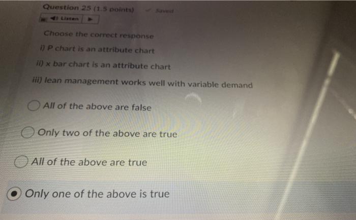 Question 25 (1.5 points) Linen Choose the correct