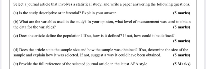 Select a journal article that involves a
