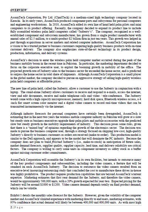 Based on the information given in the case study,