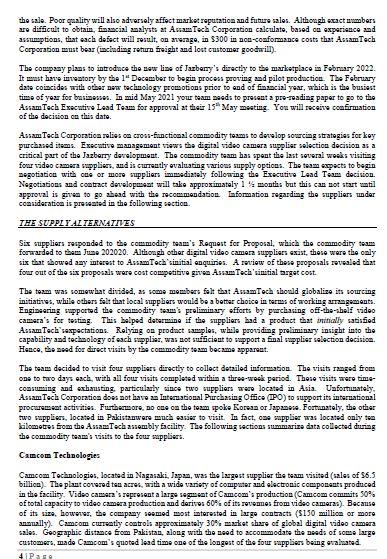 Based on the information given in the case study,