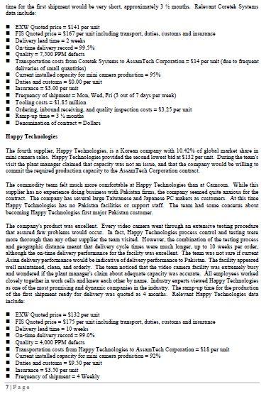 Based on the information given in the case study,