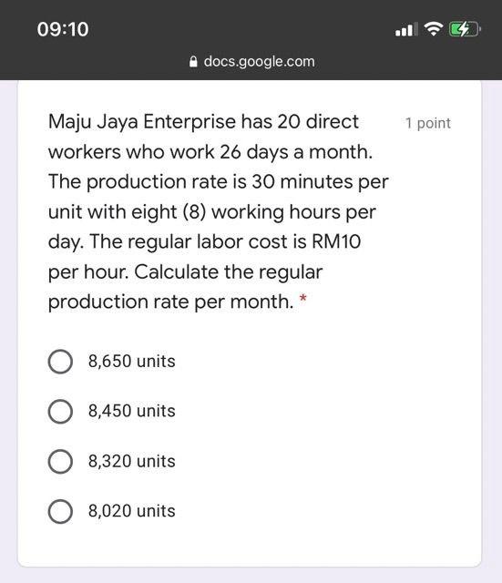 09:10 11 A docs.google.com 1 point Maju Jaya