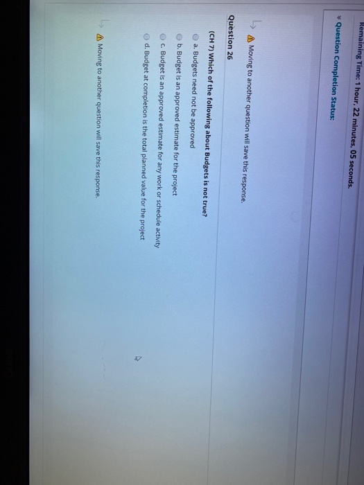 Remaining Time: 1 hour, 22 minutes, 28 seconds.