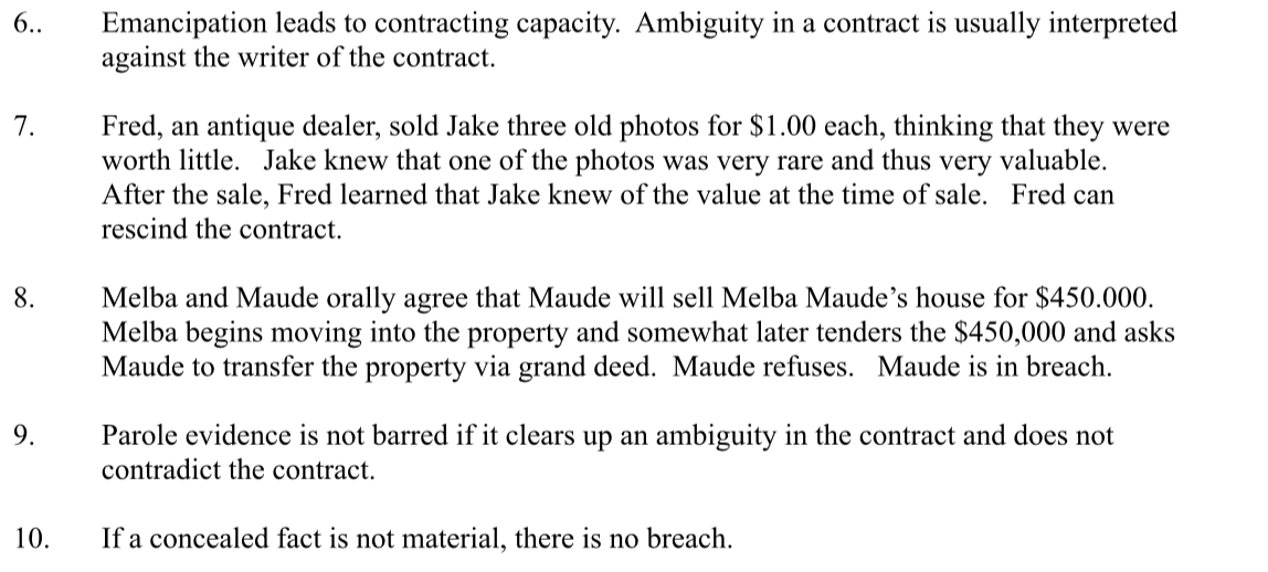 true or false and can you explain why? 6..