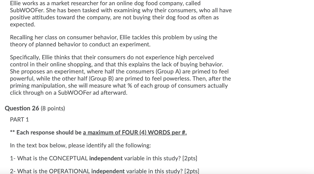 Ellie works as a market researcher for an online