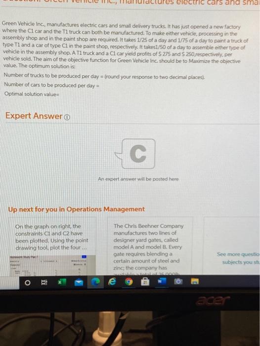 electric cars and sma Green Vehicle Inc.,