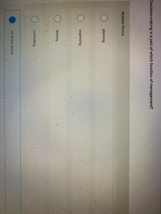 Decision-making is a part of which function of