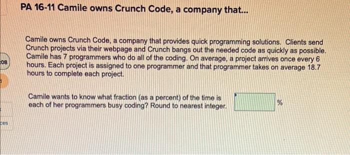 PA 16-11 Camile owns Crunch Code, a company