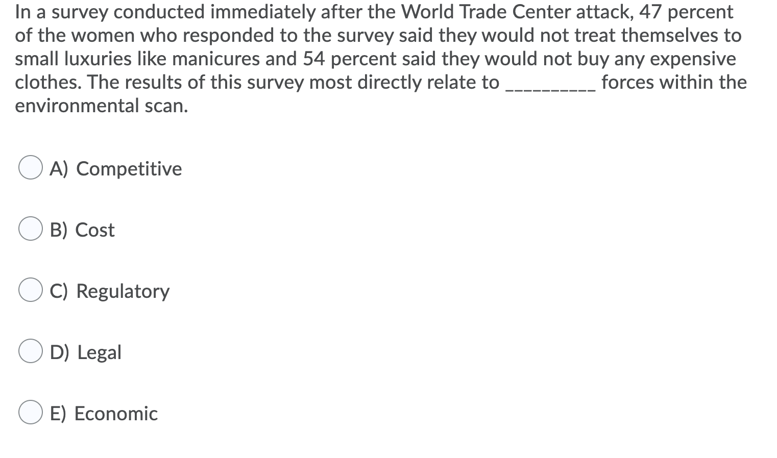 In a survey conducted immediately after the World