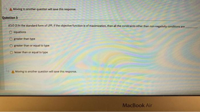 Moving to another question will save this