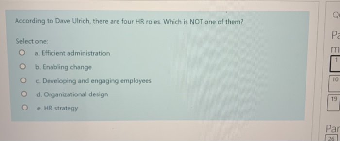 Qu According to Dave Ulrich, there are four HR