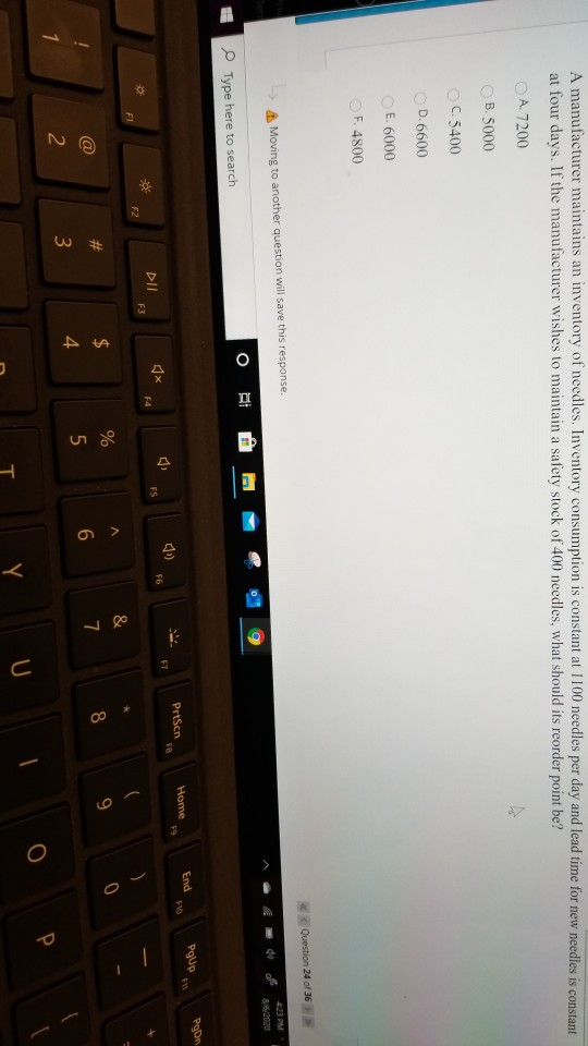 A manufacturer maintains an inventory of needles.