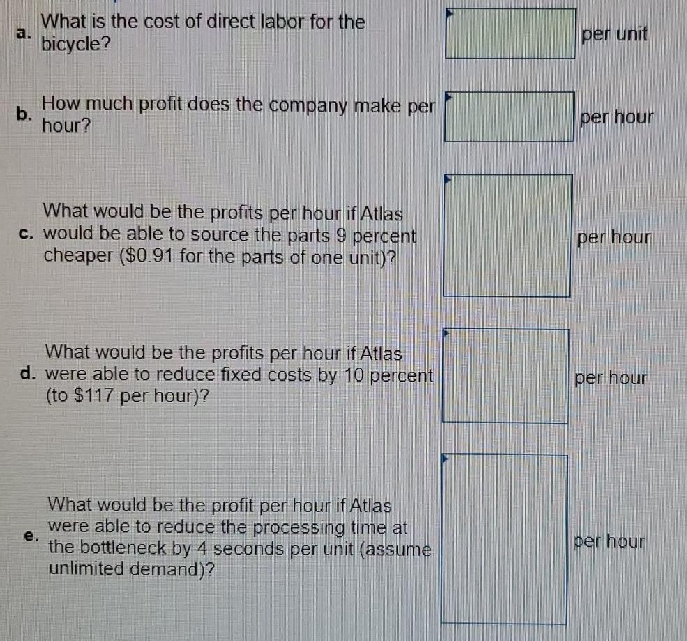 Atlas Inc. is a toy bicycle manufacturing company