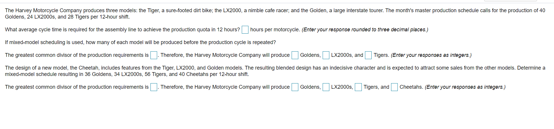 The Harvey Motorcycle Company produces three
