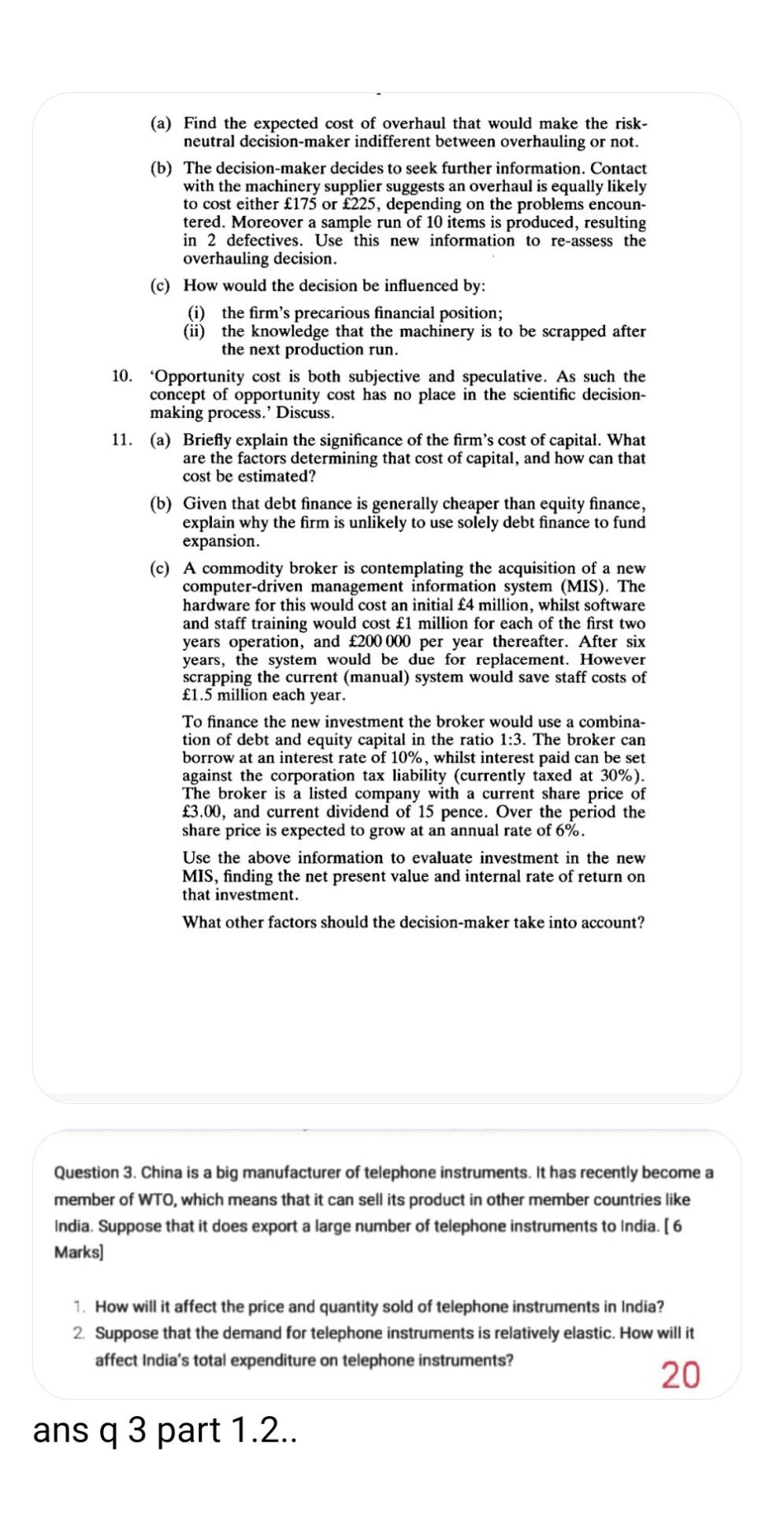 bb (a) Find the expected cost of overhaul that