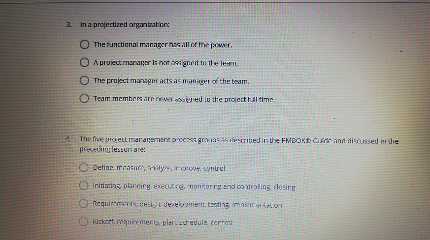 1. True or False: A Project is defined as being