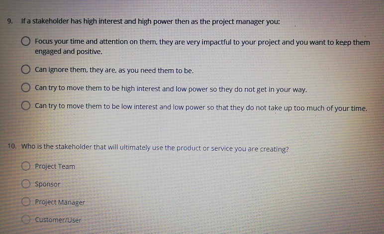 1. True or False: A Project is defined as being