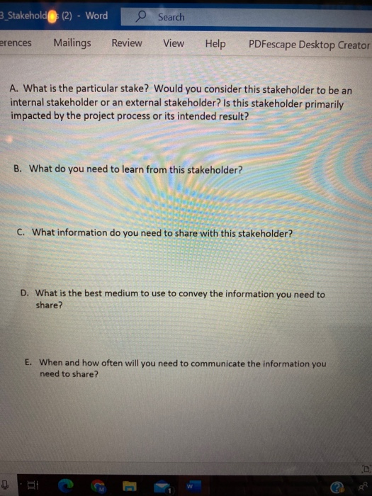 Exercise 03 - Stakeholder Communications