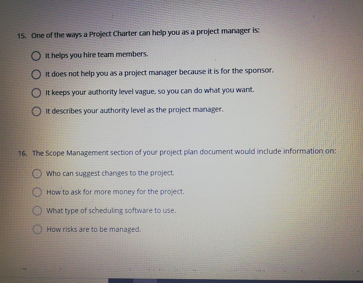 1. True or False: A Project is defined as being