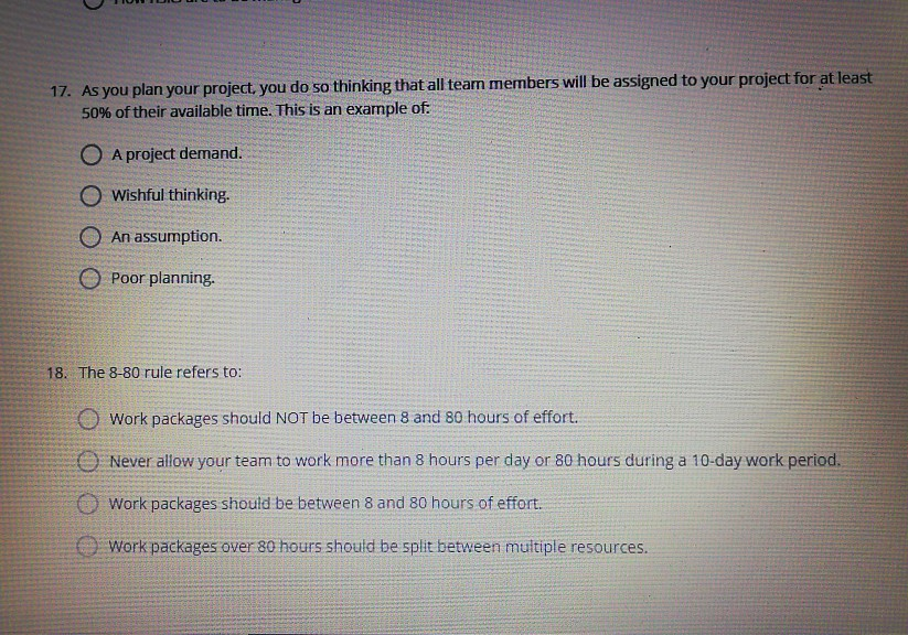 1. True or False: A Project is defined as being