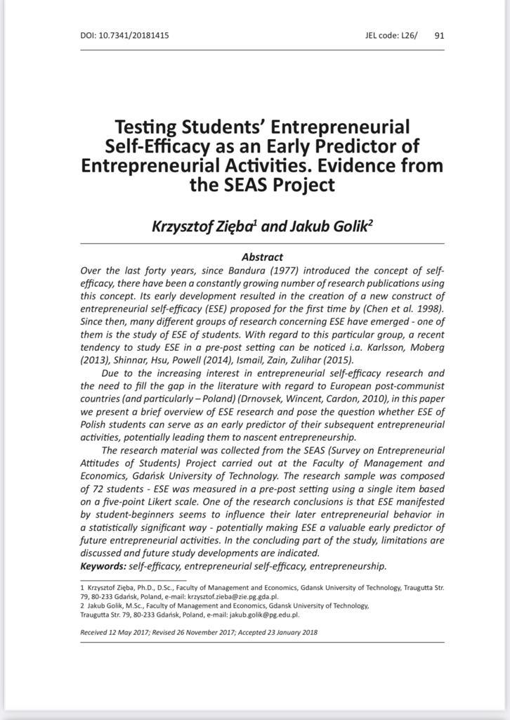 DOI: 10.7341/20181415 JEL code: L26/ 91 Testing