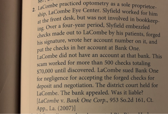 what is the IRAC solution? 867, 2. LaCombe