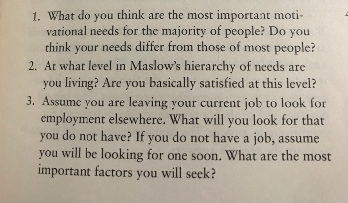 1. What do you think are the most important moti-