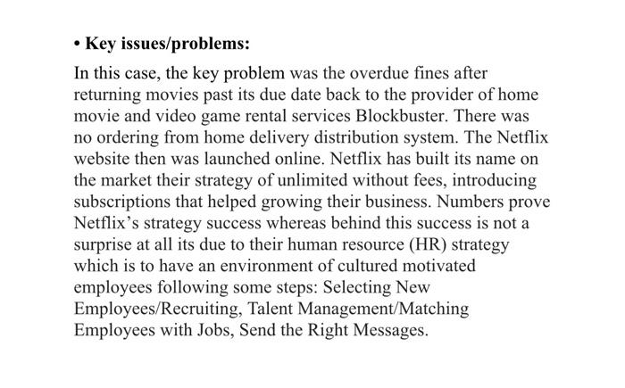 Write the Critical evaluation of key issues.