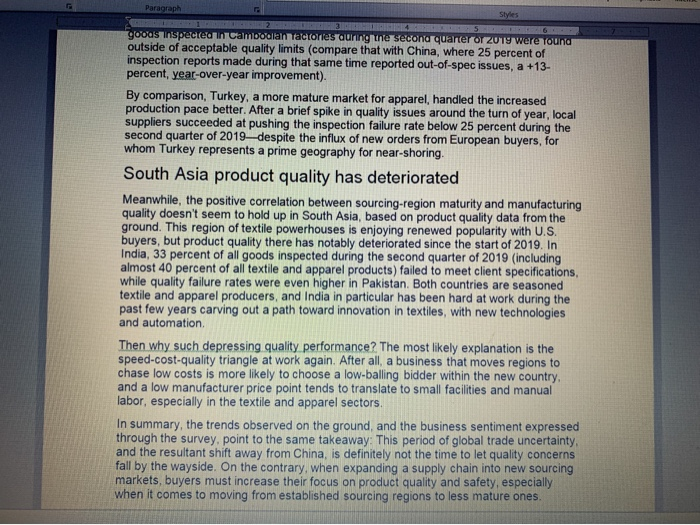 Styles 1. How does the implementation of tariffs,