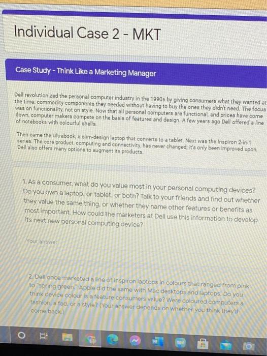 Individual Case 2 - MKT Case Study - Think Like a