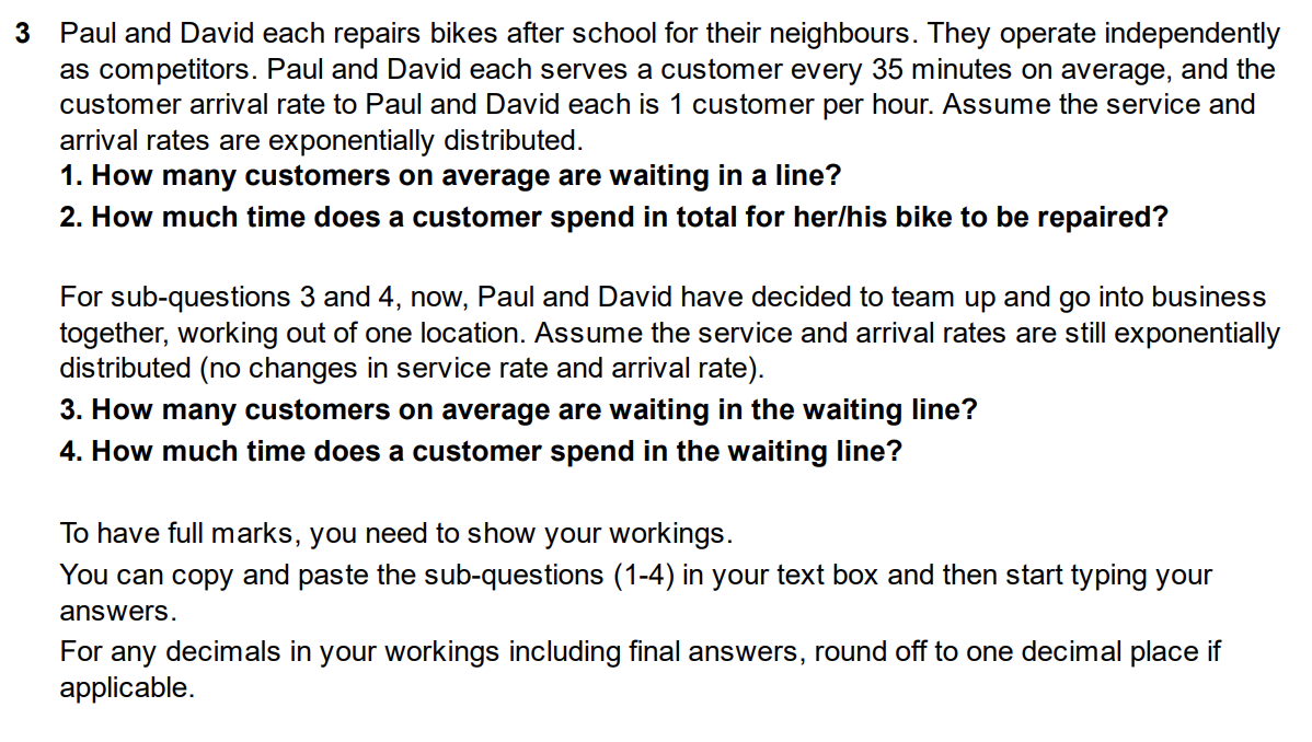 3 Paul and David each repairs bikes after school