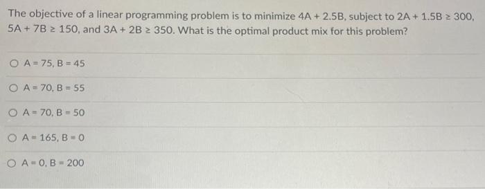 The objective of a linear programming problem is