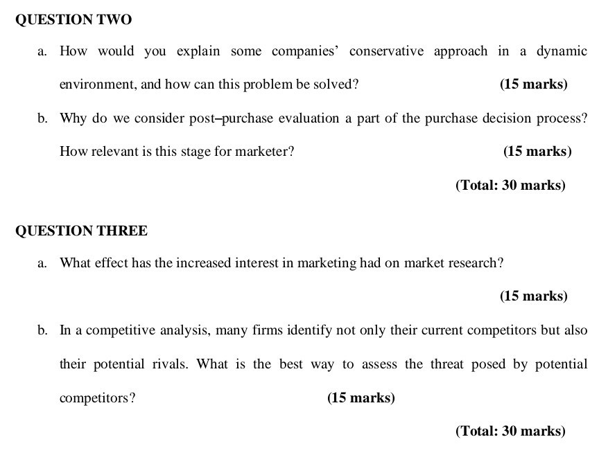 QUESTION TWO a. How would you explain some