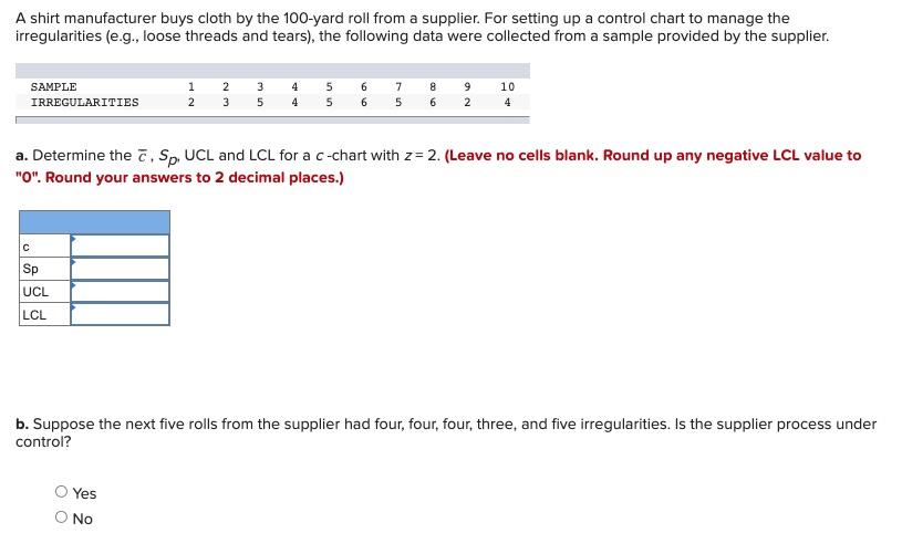 A shirt manufacturer buys cloth by the 100-yard