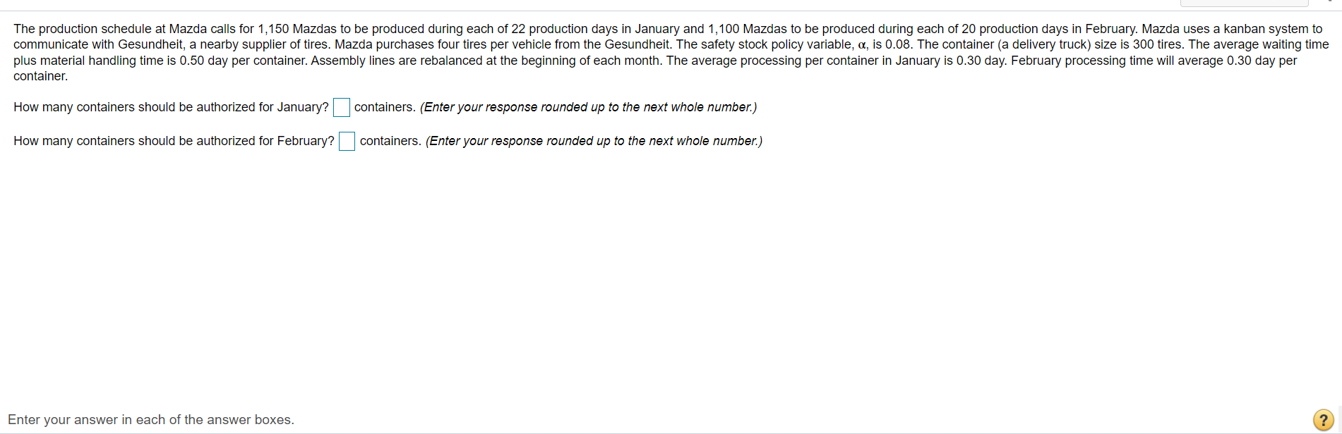 The production schedule at Mazda calls for 1,150