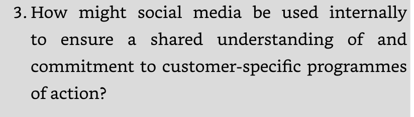 3. How might social media be used internally to