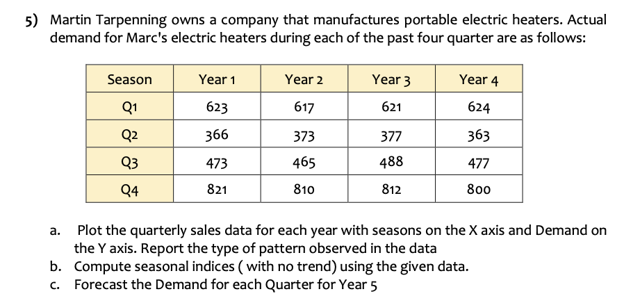 Please write the formulas in Excel and show the