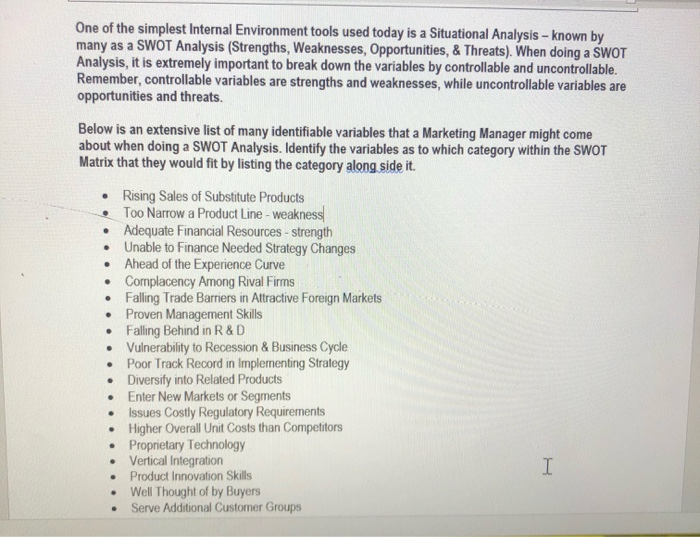One of the simplest Internal Environment tools
