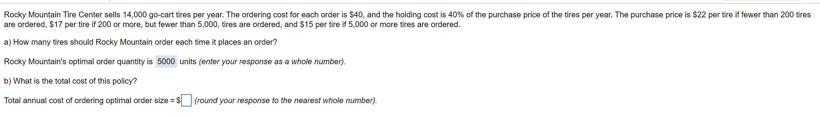 Please solve for questions B Rocky Mountain Tire