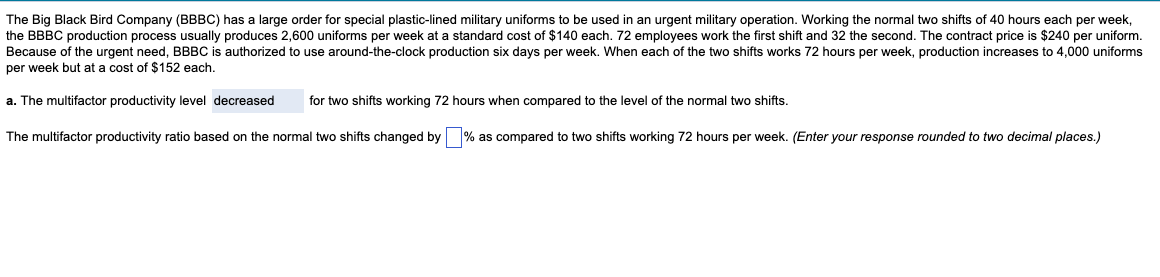 The Big Black Bird Company (BBBC) has a large