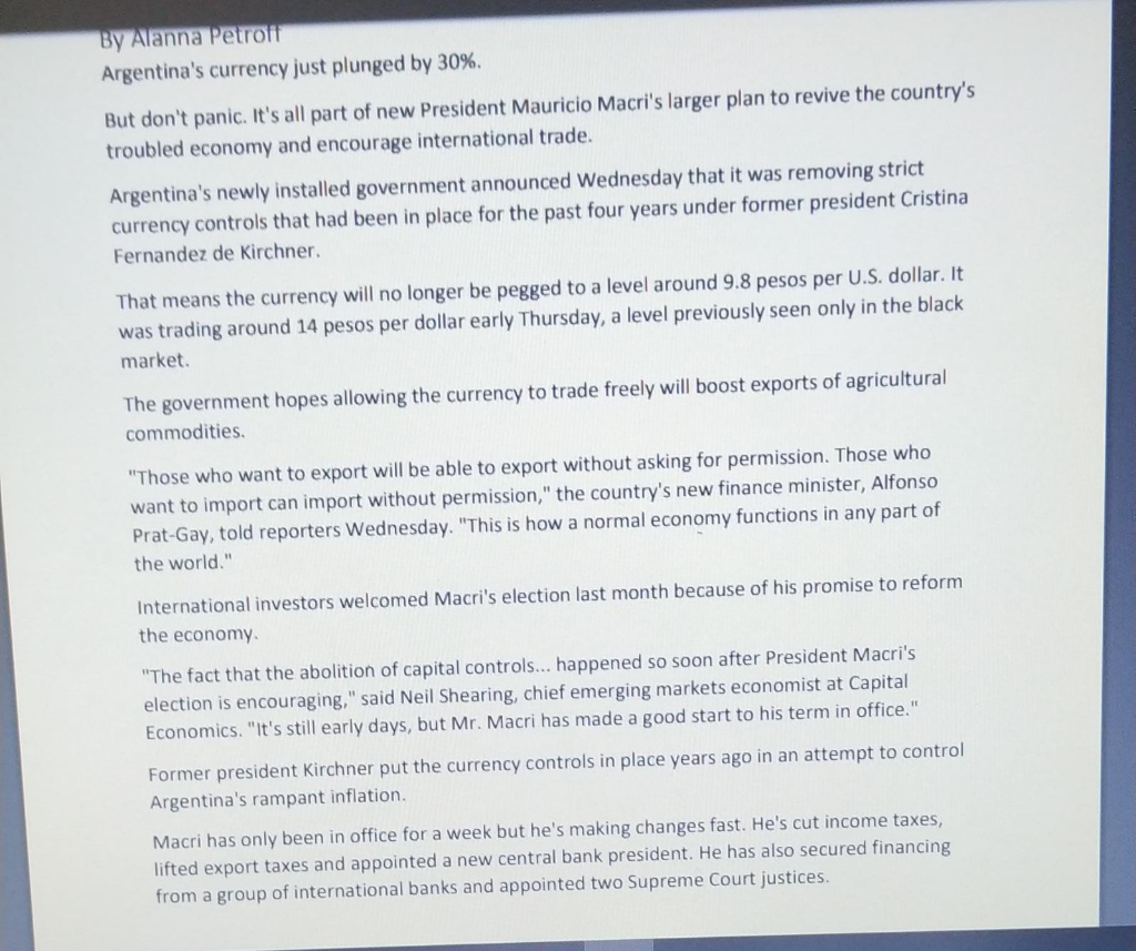 How does the peso devaluation affect importers