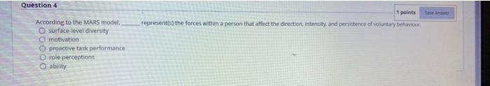 Question 4 1 points represents the forces within