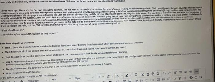 k carefully and analytically about the scenario