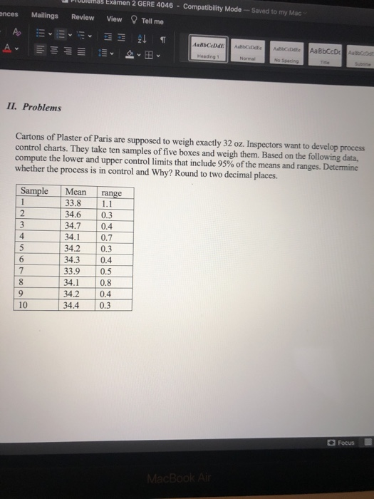 Please include process Examen 2 GERE 4046 -
