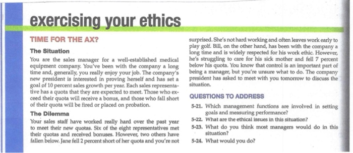 question 5-21"Which management function are