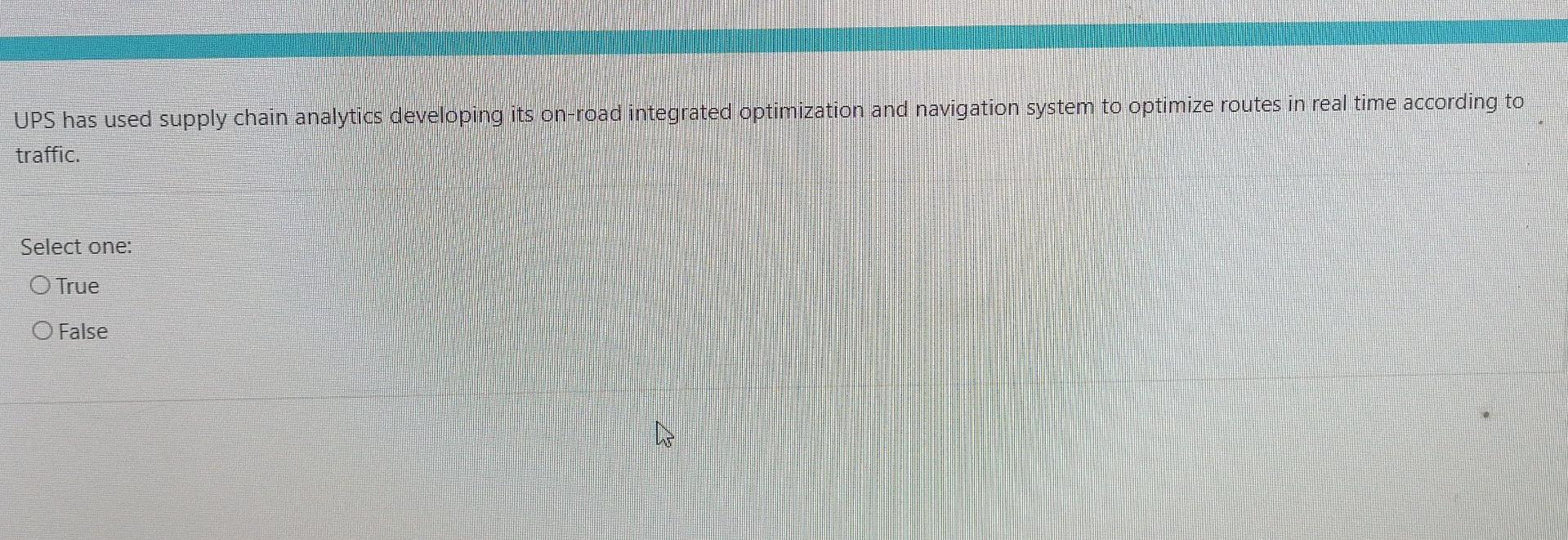 UPS has used supply chain analytics developing