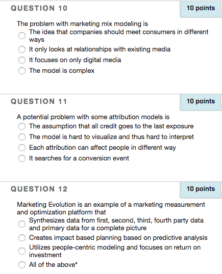 QUESTION 1 10 points Save Which statement does