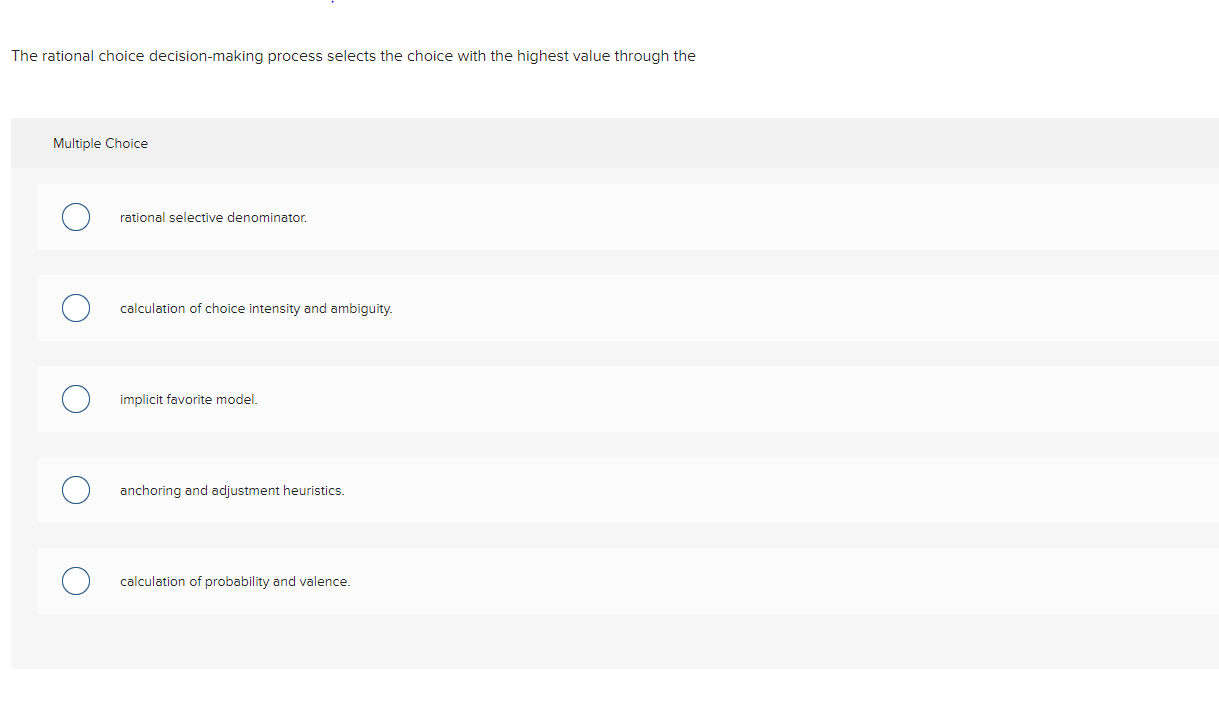 The rational choice decision-making process