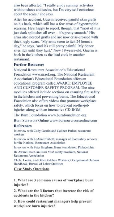 please give me the answer now Burn Prevention for