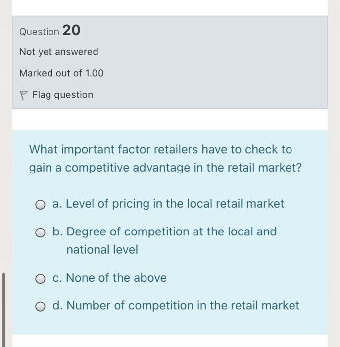 I need fast solve Question 20 Not yet answered